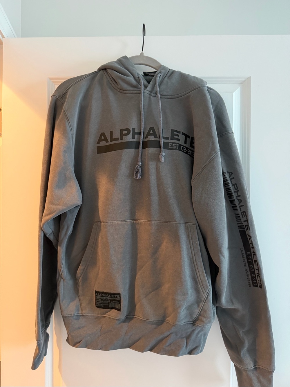 Alphalete Gray Graphic Pullover Hoodie Size Medium